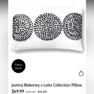 Justina Blakeney x Loloi Collection White & Black Cotton Throw Pillow